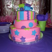 Kenzie's Cake Almond, chocolate and red velvet cakes, scheme suggested by the parents. TFL