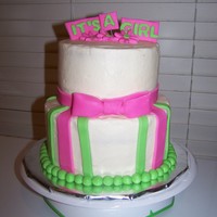 It's A Girl Very last minute cake. White cake, butter cream, & MMF accents