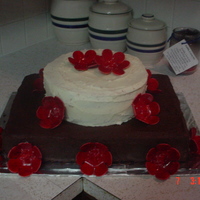 Birthday Cake This was my mother-in-laws birthday cake. The bottom was chocolate cake with white chocolate cream cheese filling and chocolate fudge icing...