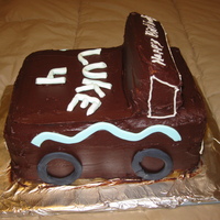 3-D Truck I made this cake for my little brothers birthday. He absolutely loves trucks! 2 cakes, 1 cut to make cab.