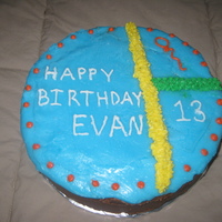 13Th Birthday Cake I made this cake for a neighbors 13th birthday. This was the first time I used quick-pour fondant (blue). I wasn't sure how to get it...