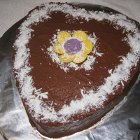 Flower In Snow #2 This is the second "flower in snow" cake I made for my Mom's birthday. Amazing vanilla cake with Rich chocolate frosting....