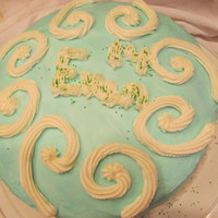 Blue Swirl Birthday Cake Extra -super- lemon - 3- layer cake! This was a fun, but time consuming cake! It has lemon curd filling in between the vanilla cake layers...