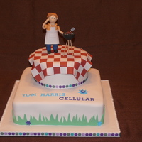 Staff Bbq I made this cake for my husband's staff barbeque. He works for a cell phone company so the character is chatting on the phone while he...