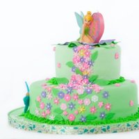 Tinkerbell Everything is fondant except Tink who is a candle.