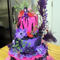 Goth & Fairy 12Th Birthday Cake All fondant and gumpaste except feathers.