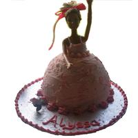 Princess Alyssa Flower Cake A massivly imporvised cake!!1. I used a real barbie that had its legs cut off 2.The cake was made in a Pyrex Mixing Bowl3.I didnt have much...
