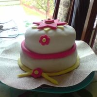 Little Girls Two Tier Cake A simple cake to accompany a buffet table for a 16th party x
