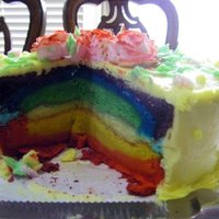 Final Wilton Course I Cake Rainbows and roses! I'm going to attempt the rainbow cake again. First time with roses (which I still need work on).