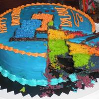 Rainbow B-Day Cake This cake was made for an 18 year old, who's mom wanted to surprise him with a rainbow cake. Not too many specifications for...