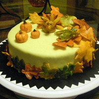 Turkey/autumn Cake This was my final for the Wilton Fondant and Gum Paste course, which I have doubled as my Thanksgiving cake this year. Leaves, turkey, and...