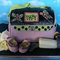 Diaper Bag chocolate, fondant, gumpaste details