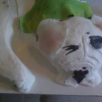 Lilly The Boxer Pup Carved butter cake with gumpaste accents (ears and bandana)