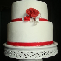 Simple Red Wedding Cake 