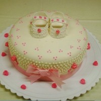 Baby Shower Cake For A Girl. I made this cake for the daughter of a friend, they are both very much ladies and wanted something dainty. They loved it.