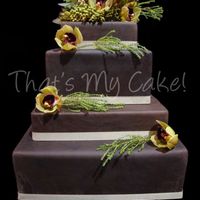 Chocolate Brown Fall Wedding Cake I LOVE this chocolate brown fondant. It was so beautiful.And how about those orchids?? Lovely..