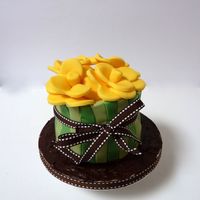 Spring Cake Lemon sponge cake with lemon buttercream covered with fondant.