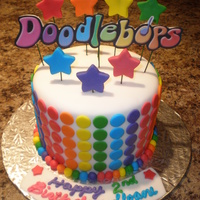 Doodlebops! A very colourful and fun cake for a little girl's birthday with matching cuppies!