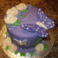 Garden Of Purple! I had done this cake for a friend a few months ago (only sans butterflies and larger) when I had an order for it only with butterflies...