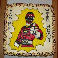 Red Power Ranger FBCT of hand drawn power ranger.