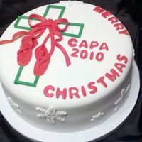 Christmas Ballet Party This was for a christian dance company. They wanted their logo on the cake this year.