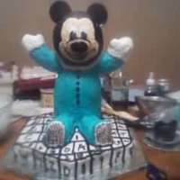 3D Baby Mickey Mouse This baby mickey cake was done for my nephews first birthday. They wanted baby mickey, so i used 2 wilton ball pans to make the head and...