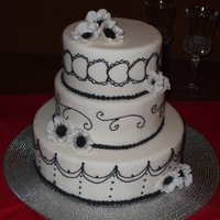 Wedding Cake Black and white wedding. Fondant covered and decorated