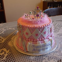 Childrens Birthday Cake chocolate and wasc cake. All fondant decorations except for the crown and wands.