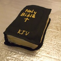 Birthday Bible Birthday cake made for a lady whose Bible is very worn from many years of use.