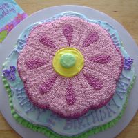 Flower Cake Two layers; all buttercream frosting