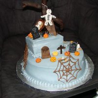 Halloween Cake This is a cake I did for my sons cake contest at his school, it will then be auctioned off or someone will win it at they annual halloween...