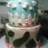 Baby Shower Country Cake Sorry photo is so bad, my camera went out and now I have to use my phone. This is a baby shower cake for a girl that I work with. My second...