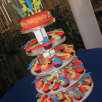 Cake And Cupcake With Gumpaste Musical Notes 