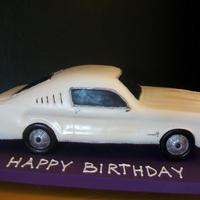 1965 White Ford Mustang Marble cake covered in MMF