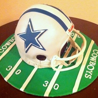 Dallas Cowboys Helmet Made for a 30th Birthday. Everything is made of fondant & silver dragees for accents. TFL!