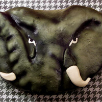 Alabama Cake Modeled after the Alabama elephant logo. Red Velvet (Crimson!) cake inside of course! Covered in cream cheese frosting, then fondant and...