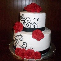 Anniversary Cake bc with modeling chocolate roses