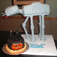 At-At Star Wars AT Walker Star Wars cake. This was for my son's birthday. This is the only thing he kept saying he wanted. Someone already had the...