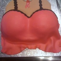 Breast Cancer Fundraiser Donated cake for breast cancer fundraiser. This cake won first place. Cake is heart and sports ball pans. Used Fonderific fondant for the...