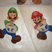 Mario Cart Topper Last minute request for a little boy that liked the game Mario Cart for the Wii. Modeled Luigi and Mario based on the cover picture....