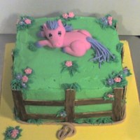 Pony Cake Little pink pony with purple hair as requested by little girl. I put more effort into this one than normal as she was one of the players on...