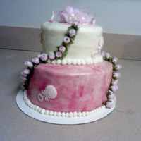 Baby Shower Cake 3-layer lemon cake with lemon curd and CC frosting.