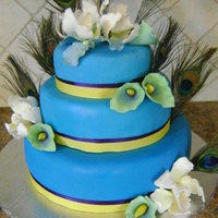 Peacock Bridal Shower Cake 