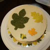 Fall Leaf Cake First cake made in Wilton Course 1. Leaves are star filled.