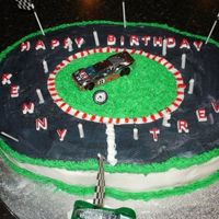 Racecar Cake The heat was making it very difficult to work the buttercream so it would smooth out. Also, levelling the cake in a hurry left it lopsided...