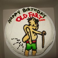 Old Fart chocolate cake with chocolate ganach filling, buttercream