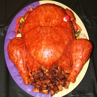 Thanksgiving Turkey 1St Timer Seen all the "roasted turkey" cakes on here and couldn't resist. First one I've made since I am just starting out...