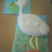 Stork cake ended up being larger than i expected lol had to use 3 16inch boards :-) ooopppss but it went down well with work colleagues and more...
