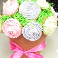 Cupcake Boquet Found this idea on CC. They have been a big eat. Vanilla/sourcream cupcakes with BC frosting.