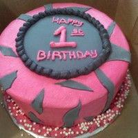 Happy Birthday! Hot pink and zebra strips!8" round cakes!